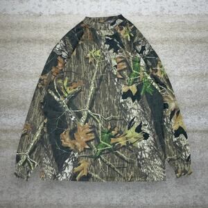Vintage 90s Mossy Oak Shirt Mens L Hunting Camo Cotton Long Sleeve Woodland
